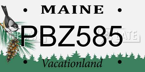 PBZ585 Maine License Plate