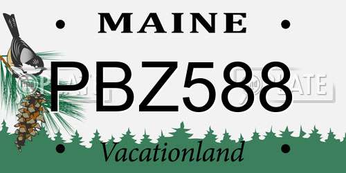PBZ588 Maine License Plate