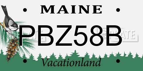 PBZ58B Maine License Plate