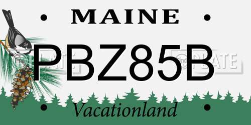 PBZ85B Maine License Plate