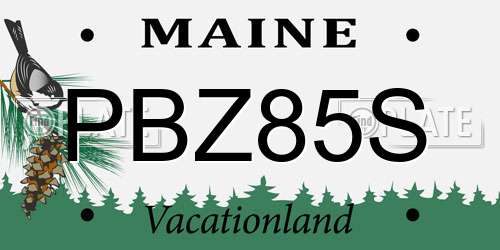 PBZ85S Maine License Plate