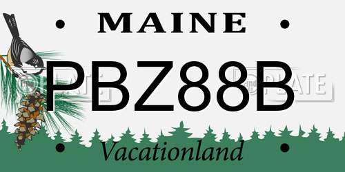 PBZ88B Maine License Plate