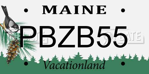 PBZB55 Maine License Plate
