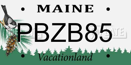 PBZB85 Maine License Plate
