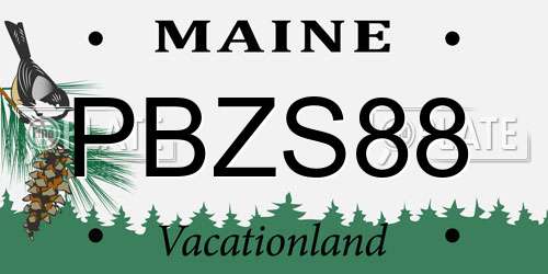 PBZS88 Maine License Plate