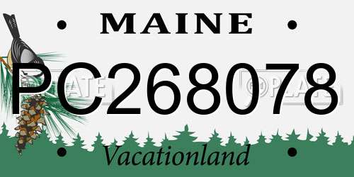 PC268078 Maine License Plate