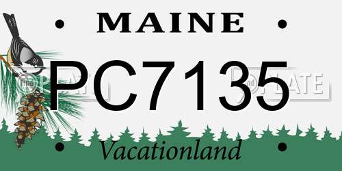 PC7135 Maine License Plate