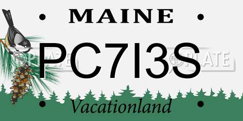 PC7I3S Maine License Plate