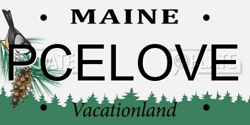 PCELOVE Maine License Plate