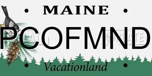 PCOFMND Maine License Plate