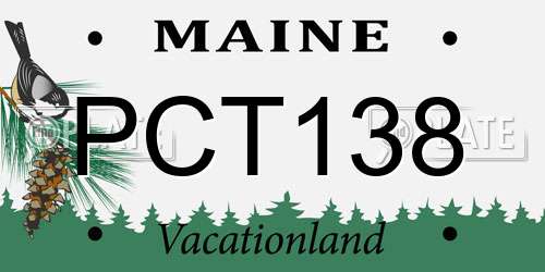PCT138 Maine License Plate