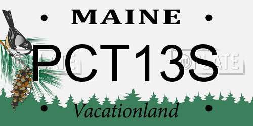 PCT13S Maine License Plate