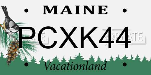 PCXK44 Maine License Plate