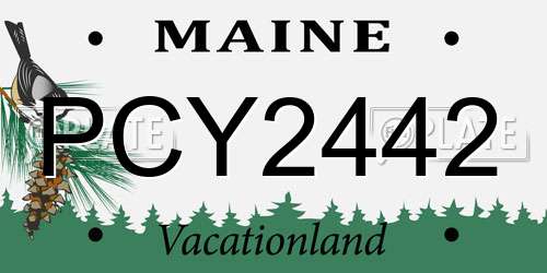 PCY2442 Maine License Plate