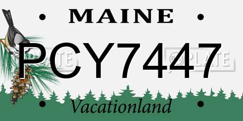 PCY7447 Maine License Plate