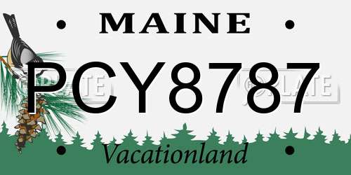 PCY8787 Maine License Plate