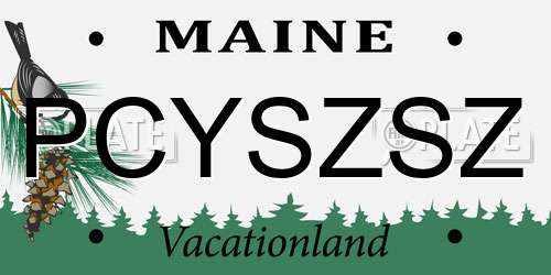 PCYSZSZ Maine License Plate