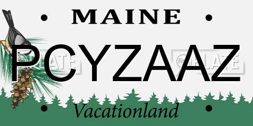 PCYZAAZ Maine License Plate
