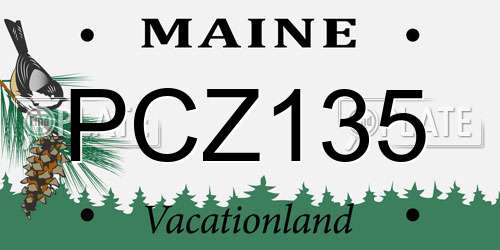 PCZ135 Maine License Plate