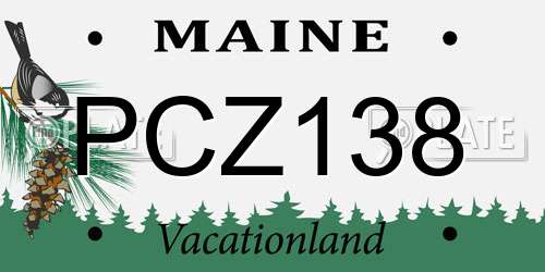 PCZ138 Maine License Plate