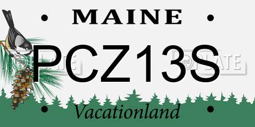 PCZ13S Maine License Plate