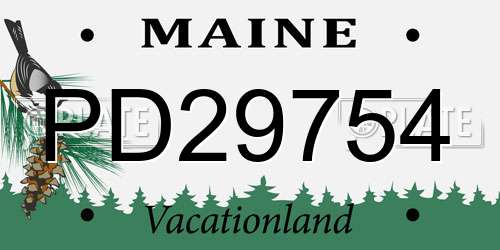 PD29754 Maine License Plate