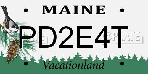 PD2E4T Maine License Plate