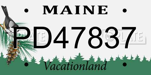 PD47837 Maine License Plate