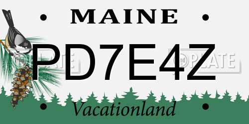 PD7E4Z Maine License Plate