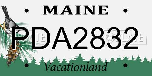 PDA2832 Maine License Plate