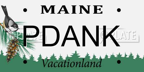 PDANK Maine License Plate