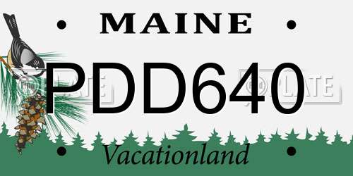 PDD640 Maine License Plate