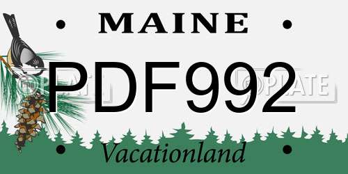 PDF992 Maine License Plate
