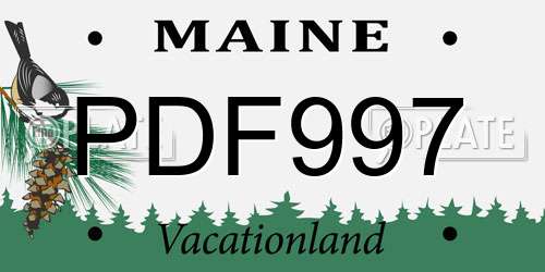 PDF997 Maine License Plate
