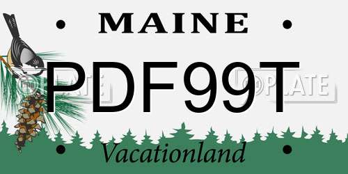 PDF99T Maine License Plate