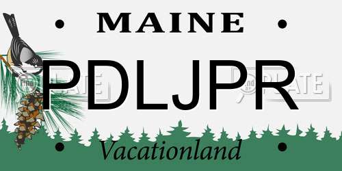 PDLJPR Maine License Plate