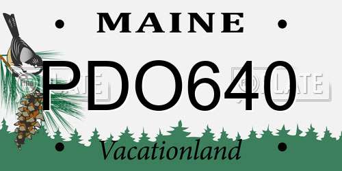 PDO640 Maine License Plate