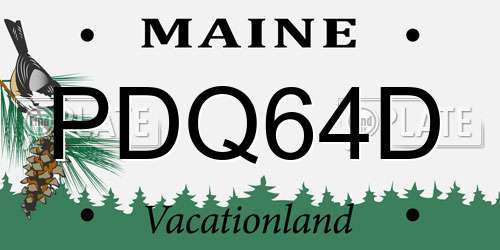 PDQ64D Maine License Plate