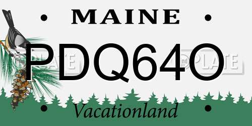 PDQ64O Maine License Plate