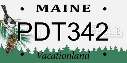 PDT342 Maine License Plate