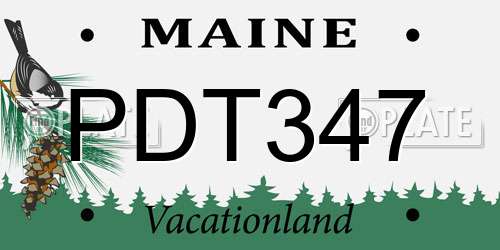PDT347 Maine License Plate