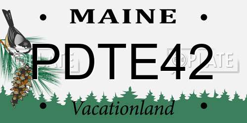 PDTE42 Maine License Plate
