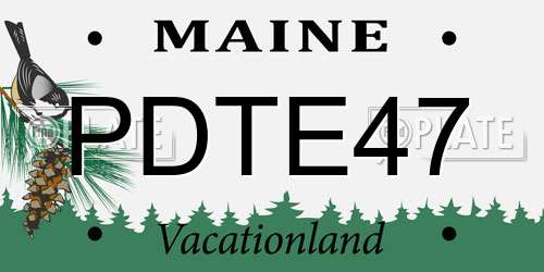 PDTE47 Maine License Plate