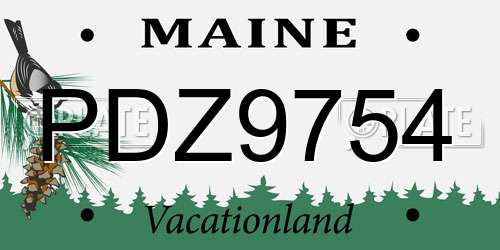 PDZ9754 Maine License Plate