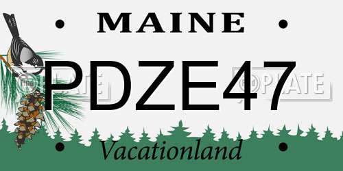 PDZE47 Maine License Plate