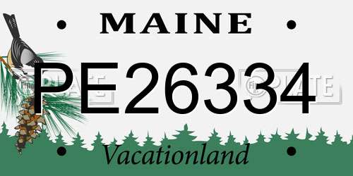 PE26334 Maine License Plate