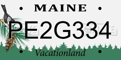 PE2G334 Maine License Plate