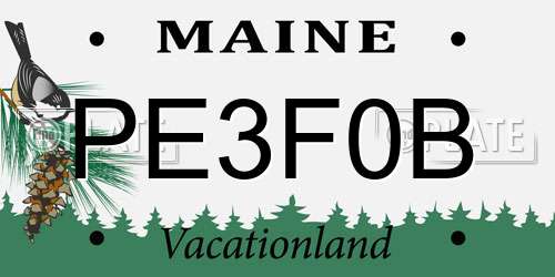 PE3F0B Maine License Plate