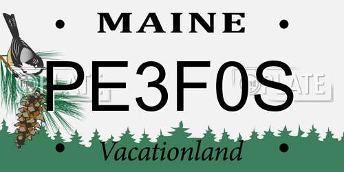 PE3F0S Maine License Plate