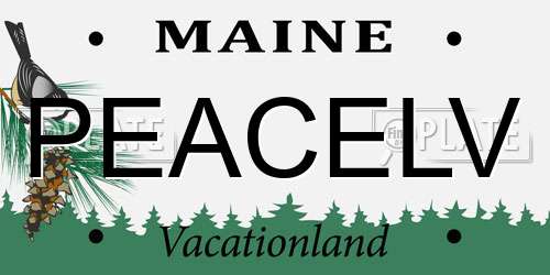 PEACELV Maine License Plate